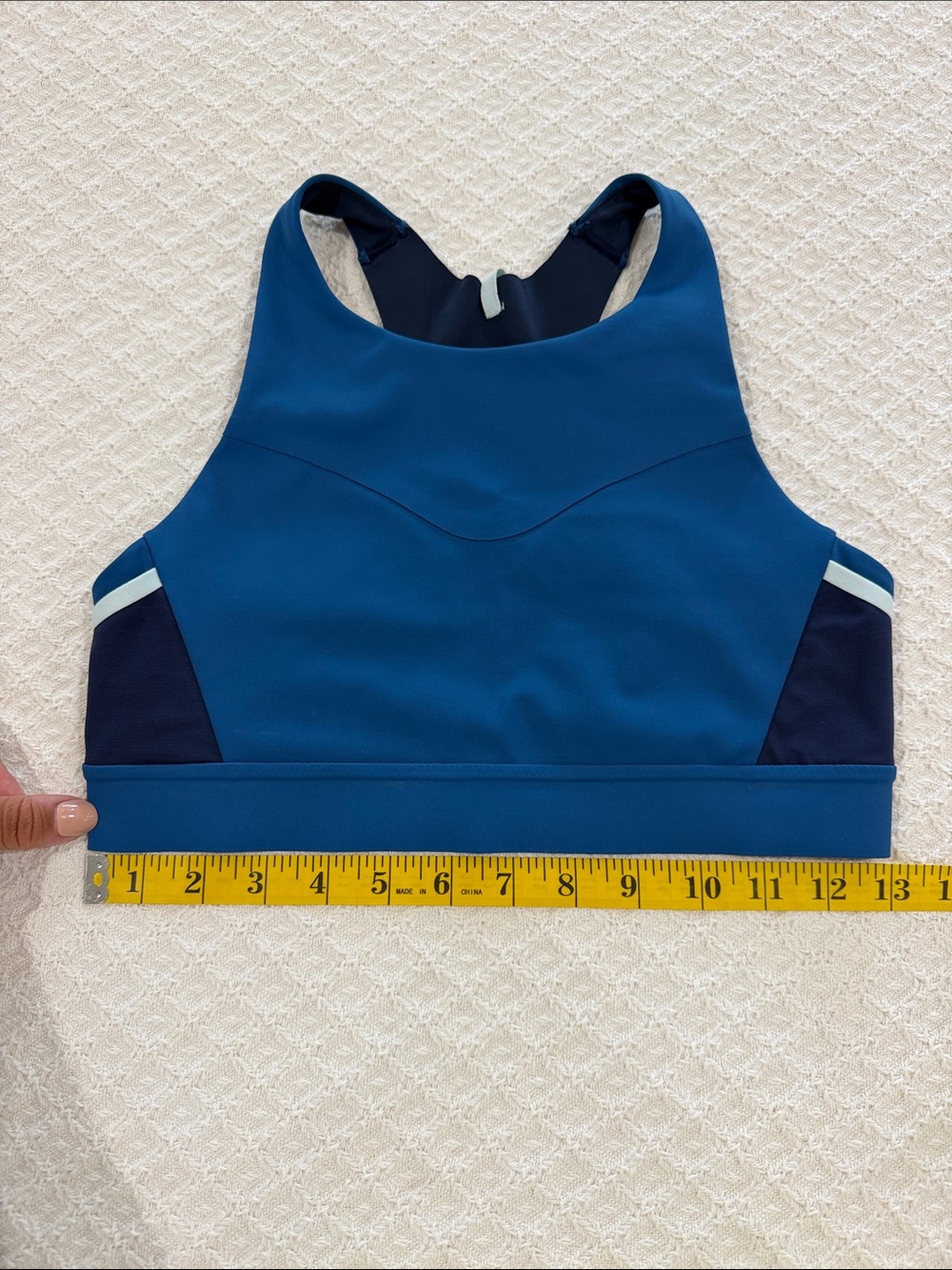Brooks High-Neck Sports Bra - Teal Blue - Picture 2 of 6